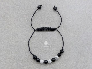BrMala422 Bracelet Mala de Prières Tibétain Onyx Sodalite