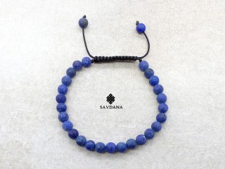 BrMala441 Bracelet Mala de Prières Tibétain Lapis Lazuli Mat
