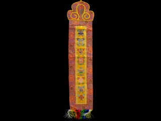 BB98 Bannière Tibétaine Signes Auspicieux du Bouddhisme